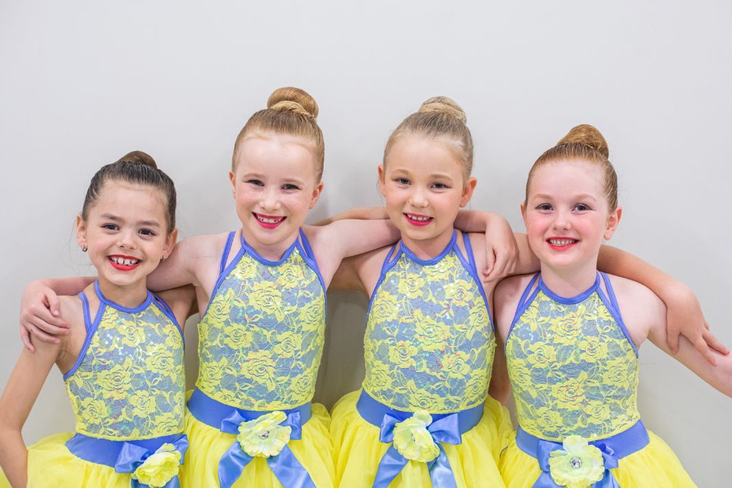 A Group of Young Girls Are Posing for a Picture Together — Studi-O Dance School In Gateshead, NSW