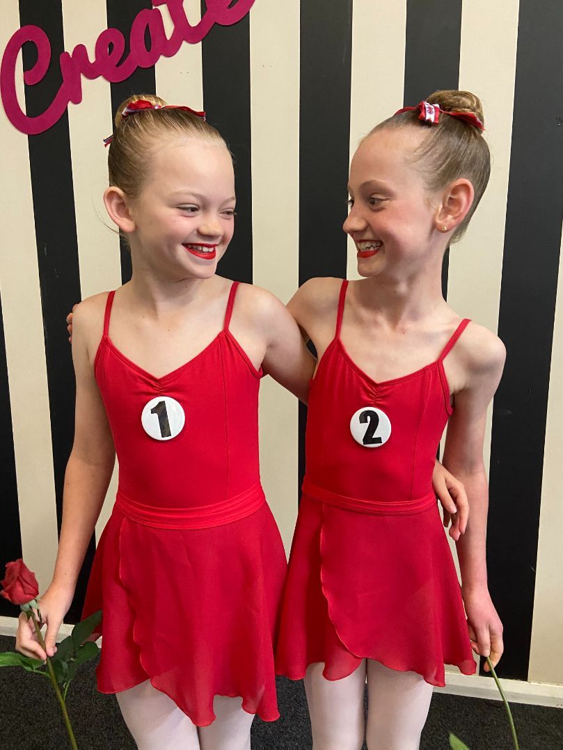 Two Young Girls Are Standing Next to Each Other — Studi-O Dance School In Gateshead, NSW