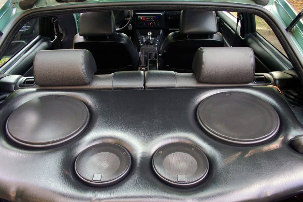 The Back Of A Car With Speakers In It — Warren Ridge Auto Centre In Berkeley Vale, NSW