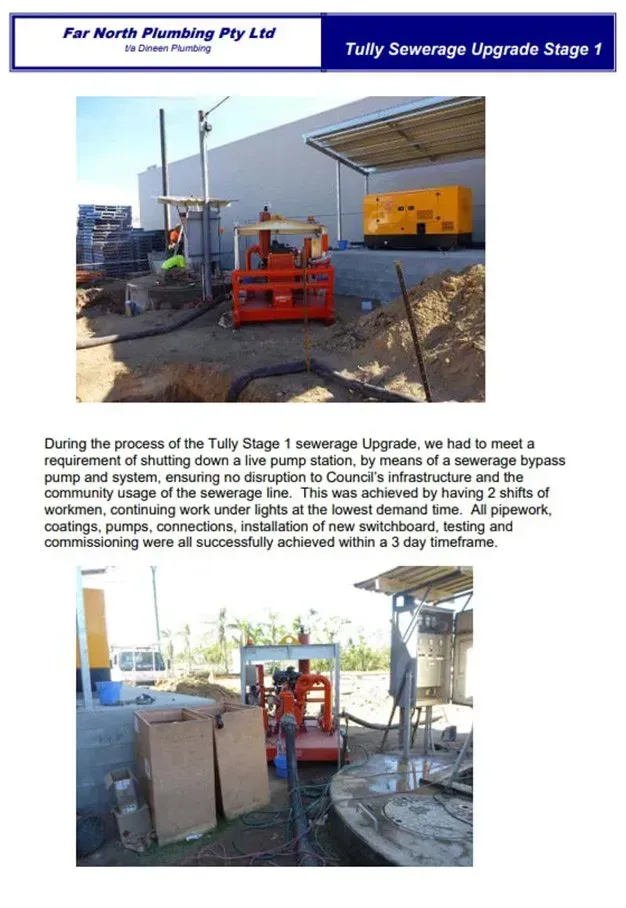 Construction Site for Tully Sewerage Upgrade Stage 1 — Far North Plumbing in Mourilyan, QLD