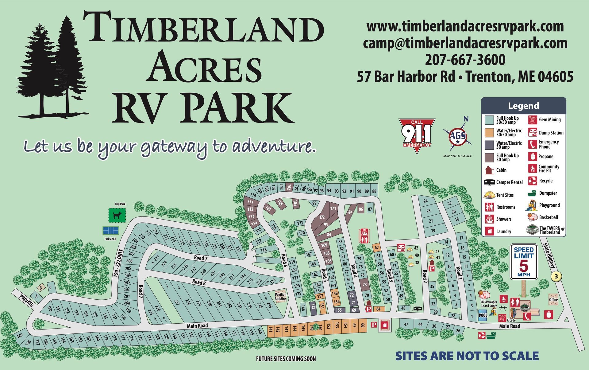 Timberland Acres RV Park Sitemap