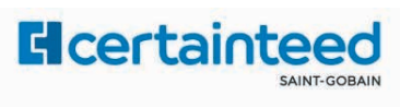 CertainTeed logo in blue, Saint-Gobain in small letters beneath.