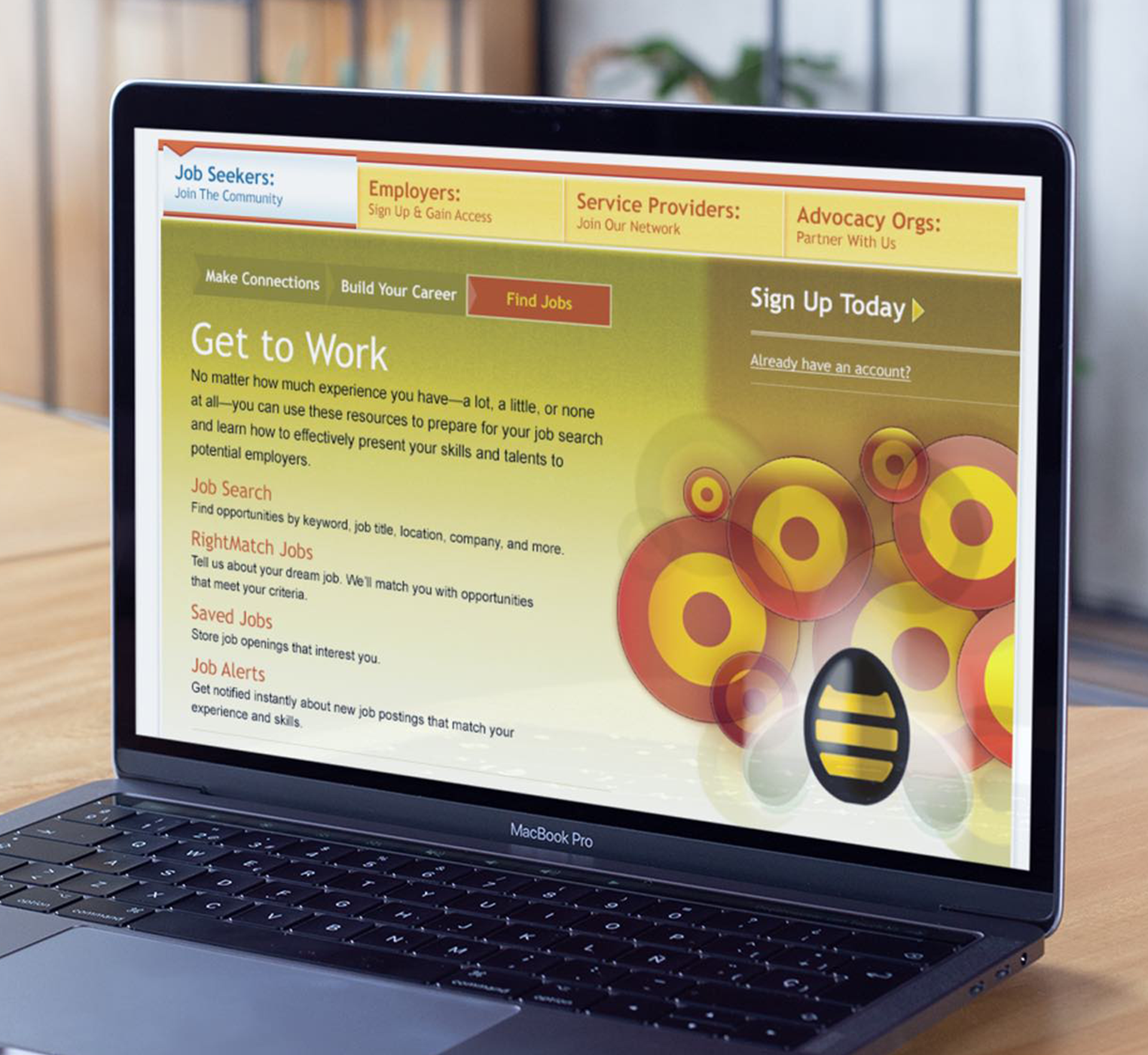 A laptop is open to a pagedisplayed