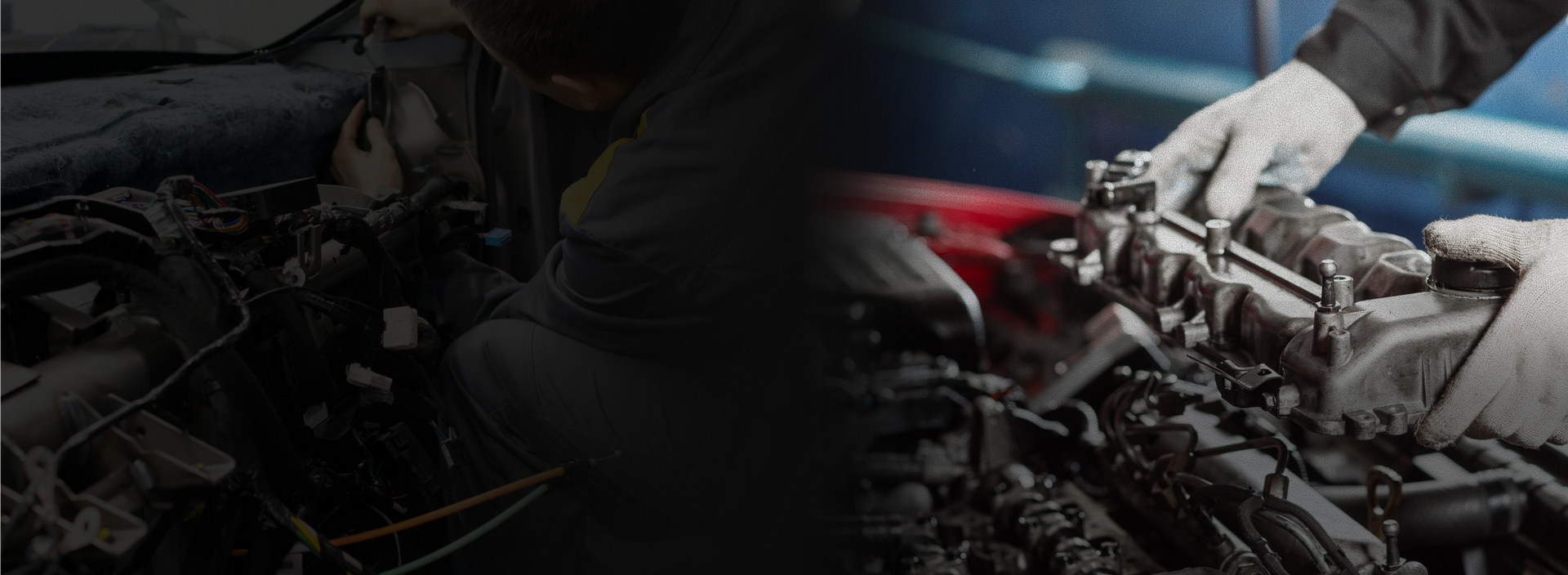 A man is working on the engine of a car. | Barclay Automotive
