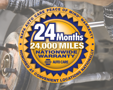 Napa auto care has a 24 month nationwide warranty | Barclay Automotive