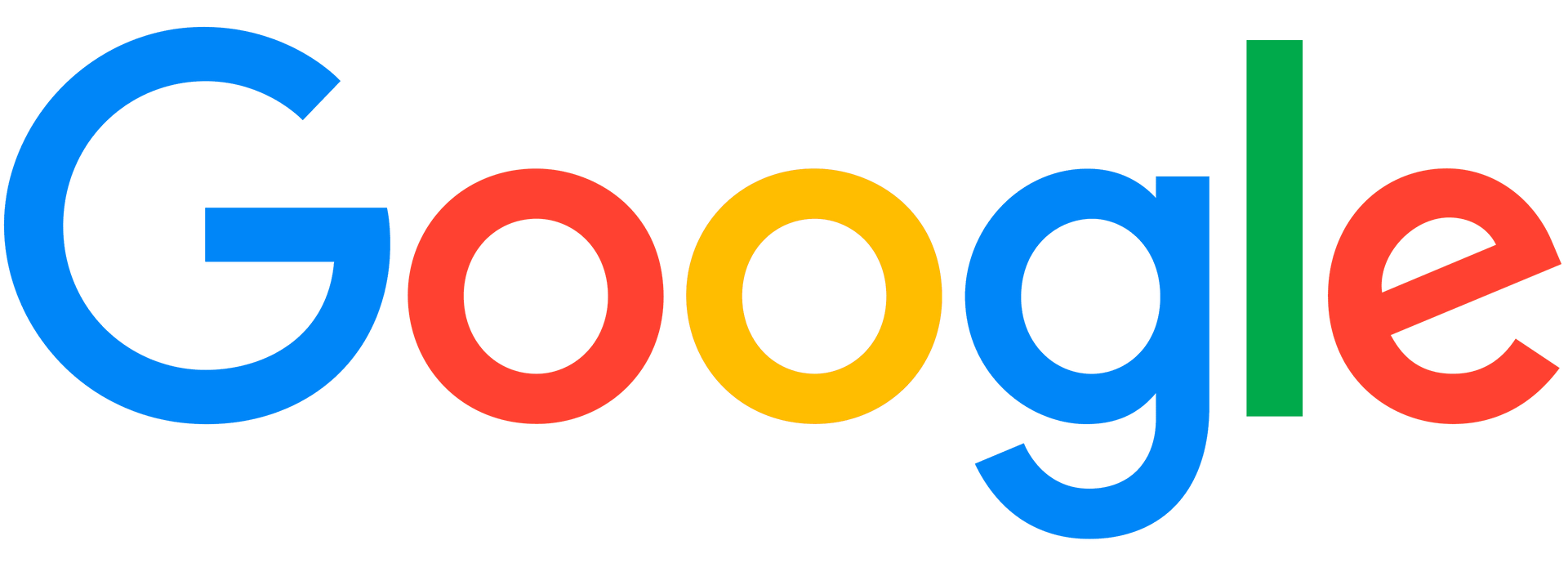 A colorful google logo on a white background.