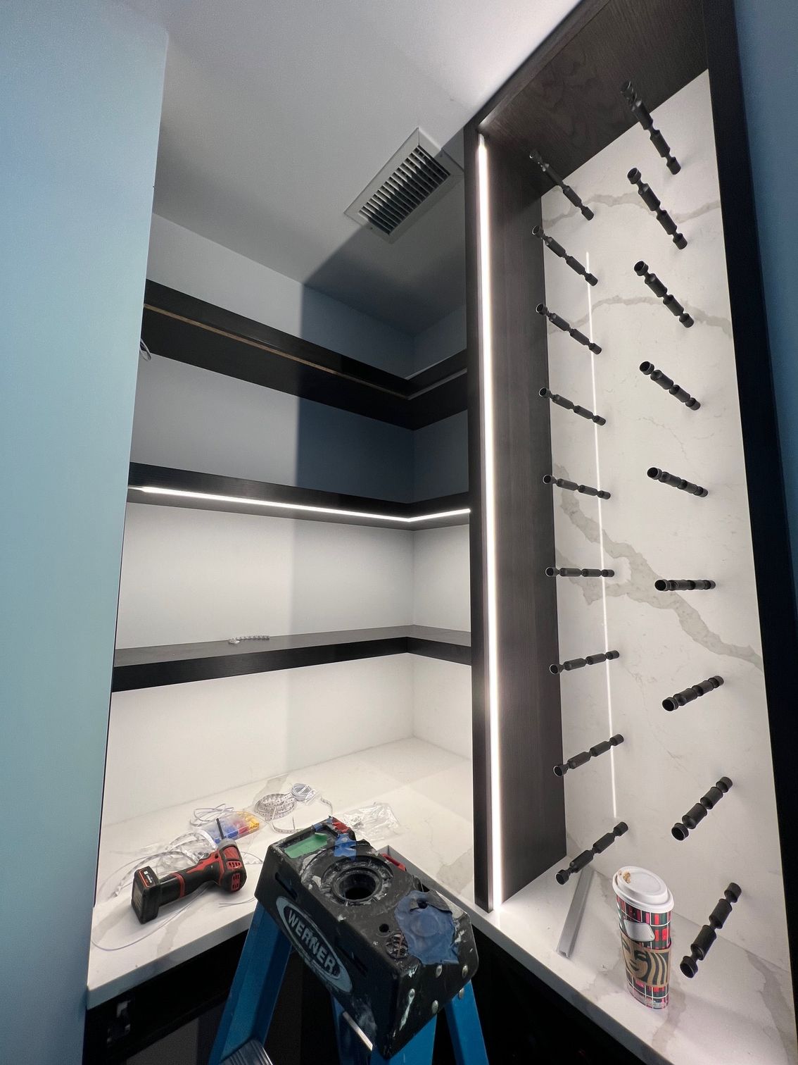 under light custom install for closet.