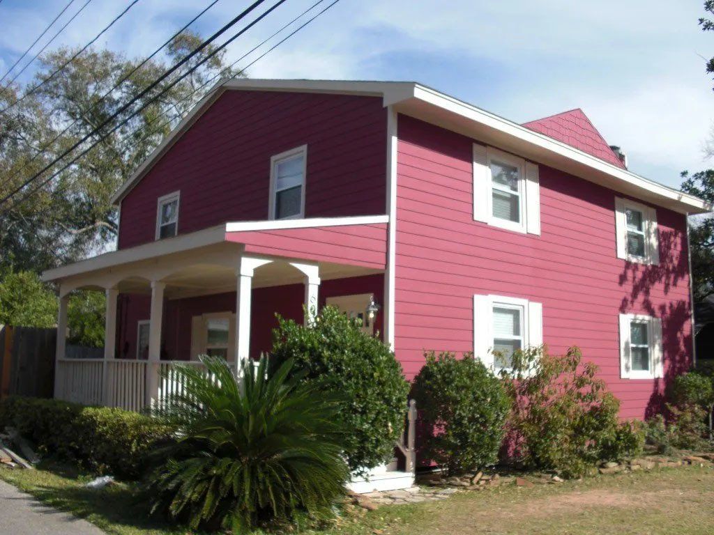 The side view of the house after completion.