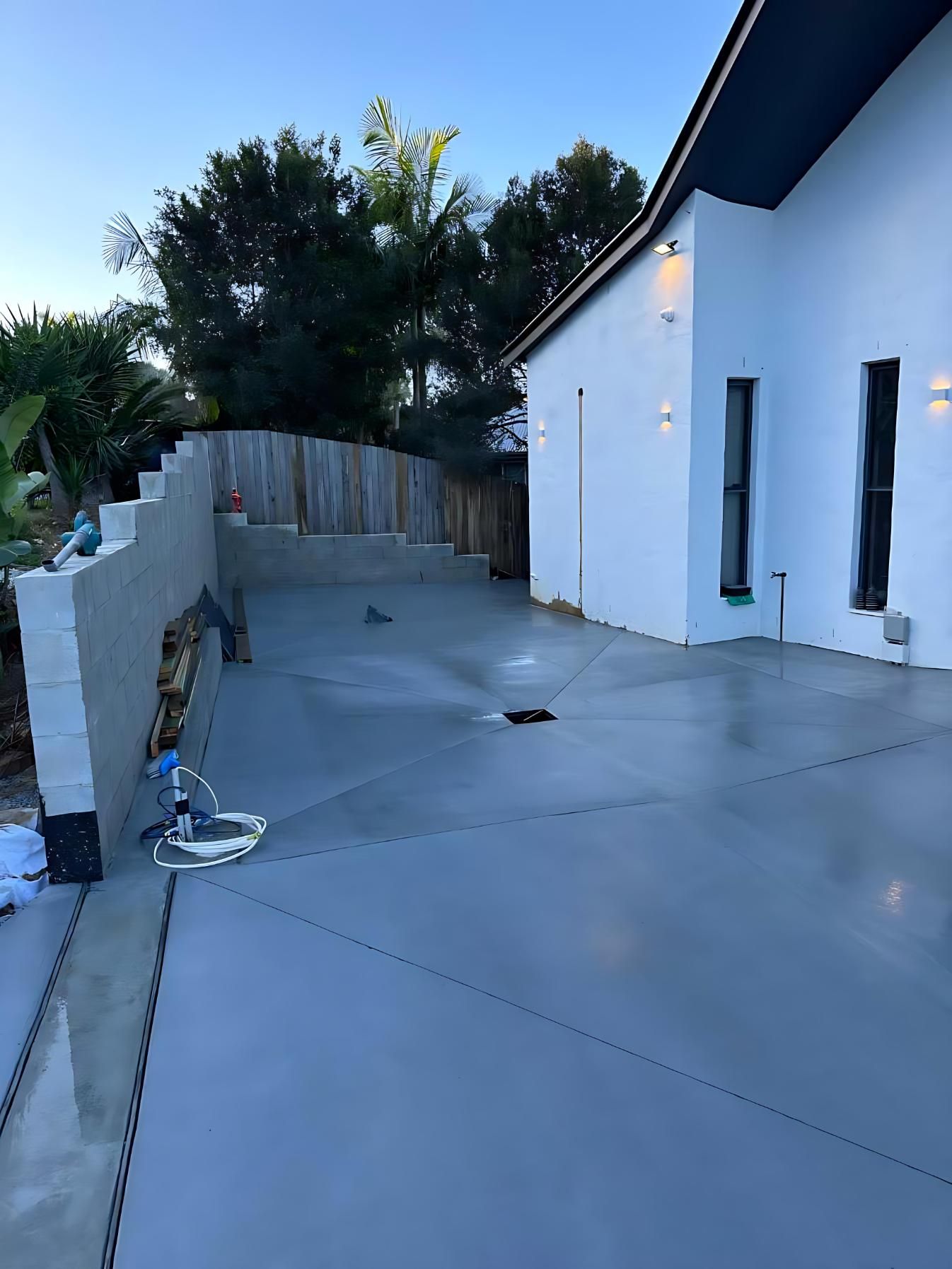 Concrete Driveway and Patio Area
