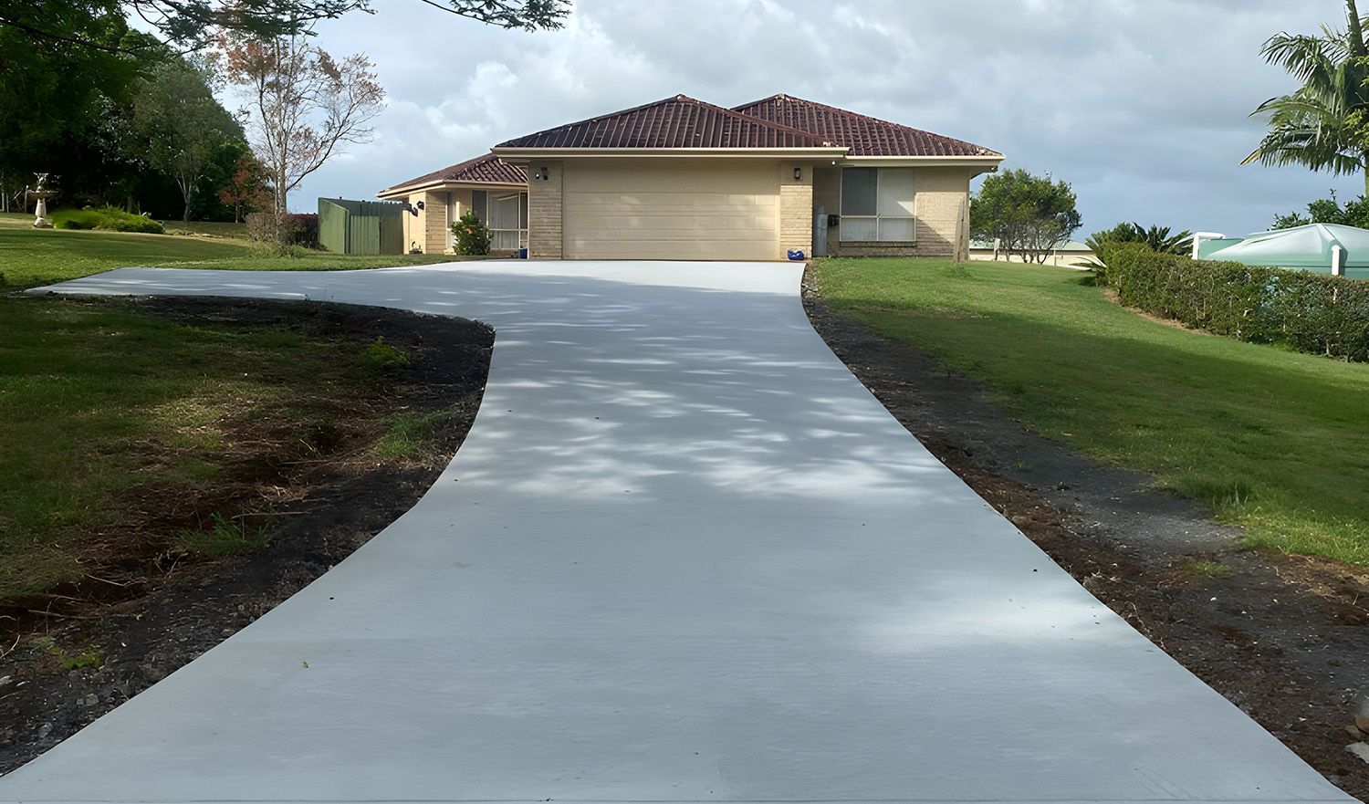 Long Concrete Driveway