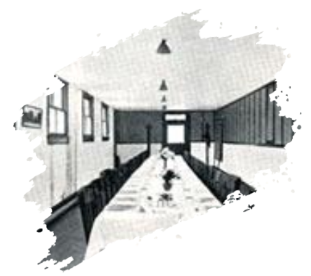 Anna Porter Activity Center sign. Oval illustration of woman, text 