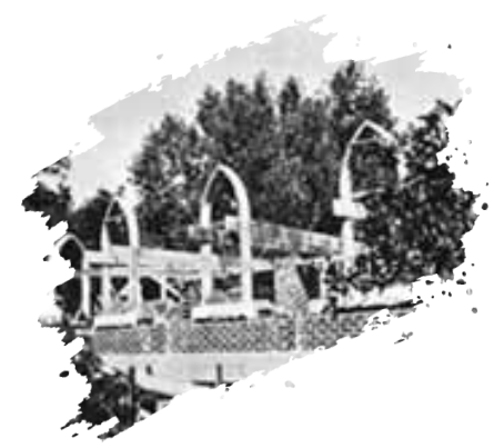 Anna Porter Activity Center sign. Oval illustration of woman, text 