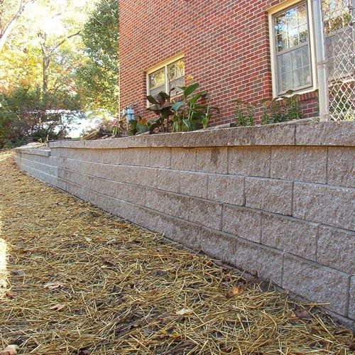 A Brick Wall with Plants Growing on It in Front of A Brick Building — Columbia, MO — Naugle Construction Company