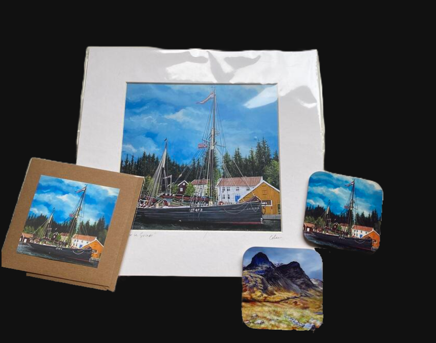 A selection of prints, cards and coasters with designs by Michelle Cohen and available to purchase