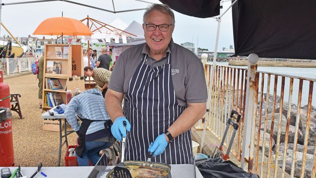 Gerry from the Smokehouse tends to his kippers!