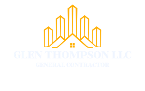 Gold and white logo for