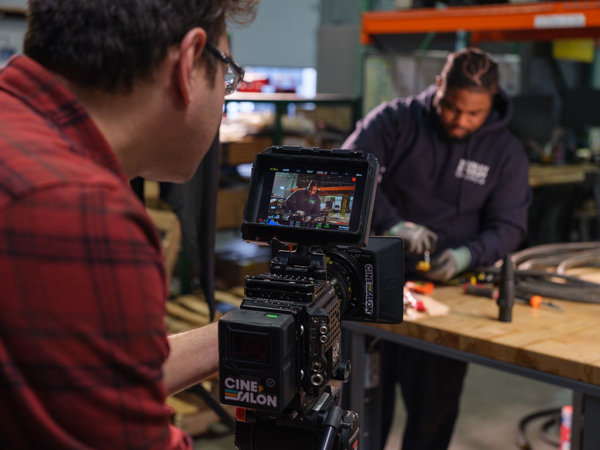 SunJae Smith working a CineSalon dc video production blackmagic ursa cine camera.