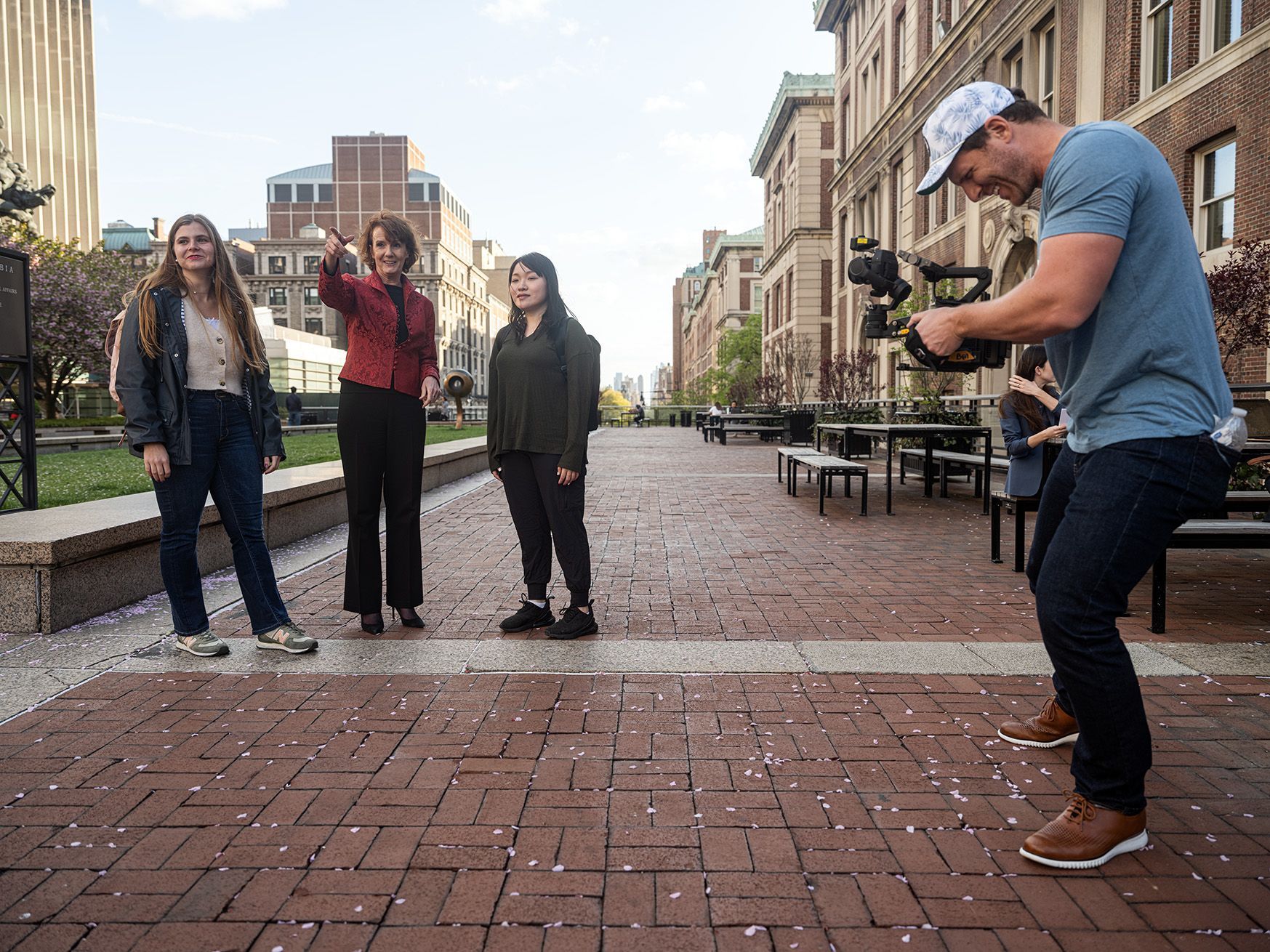 Shane Yeager CEO CineSalon films Sarah Cleveland at Columbia University with A DJI Ronin 4D