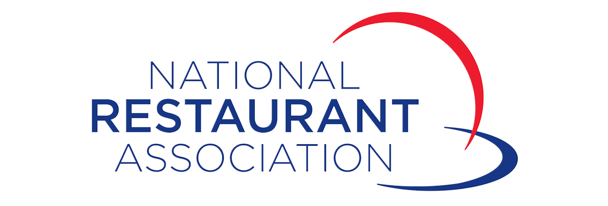 A logo for the national restaurant association with a red , white and blue circle.