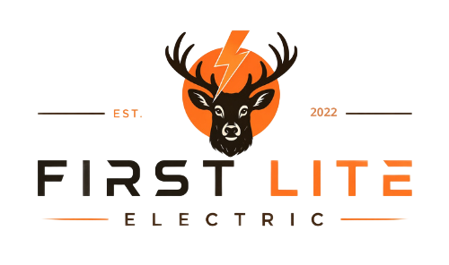 First Lite Electric logo with deer head and orange lightning bolt icon