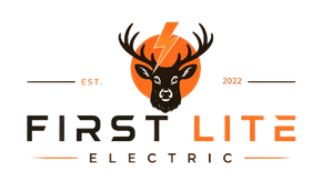 First Lite Electric logo with deer head and orange lightning bolt icon