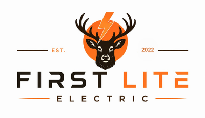 First Lite Electric logo with deer head and orange lightning bolt