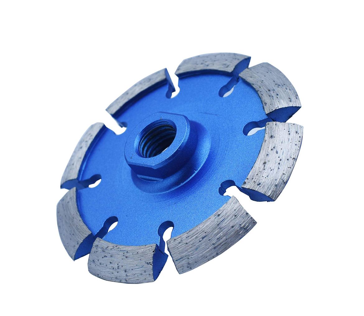 A blue circular object with a hole in the middle