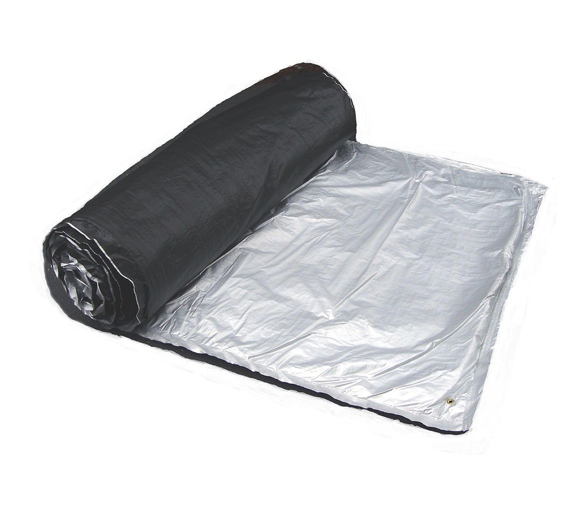 A roll of black plastic bags on a white background