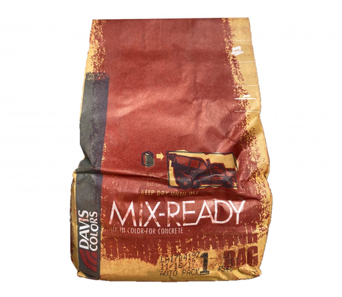 A bag of davis colors mix ready on a white background