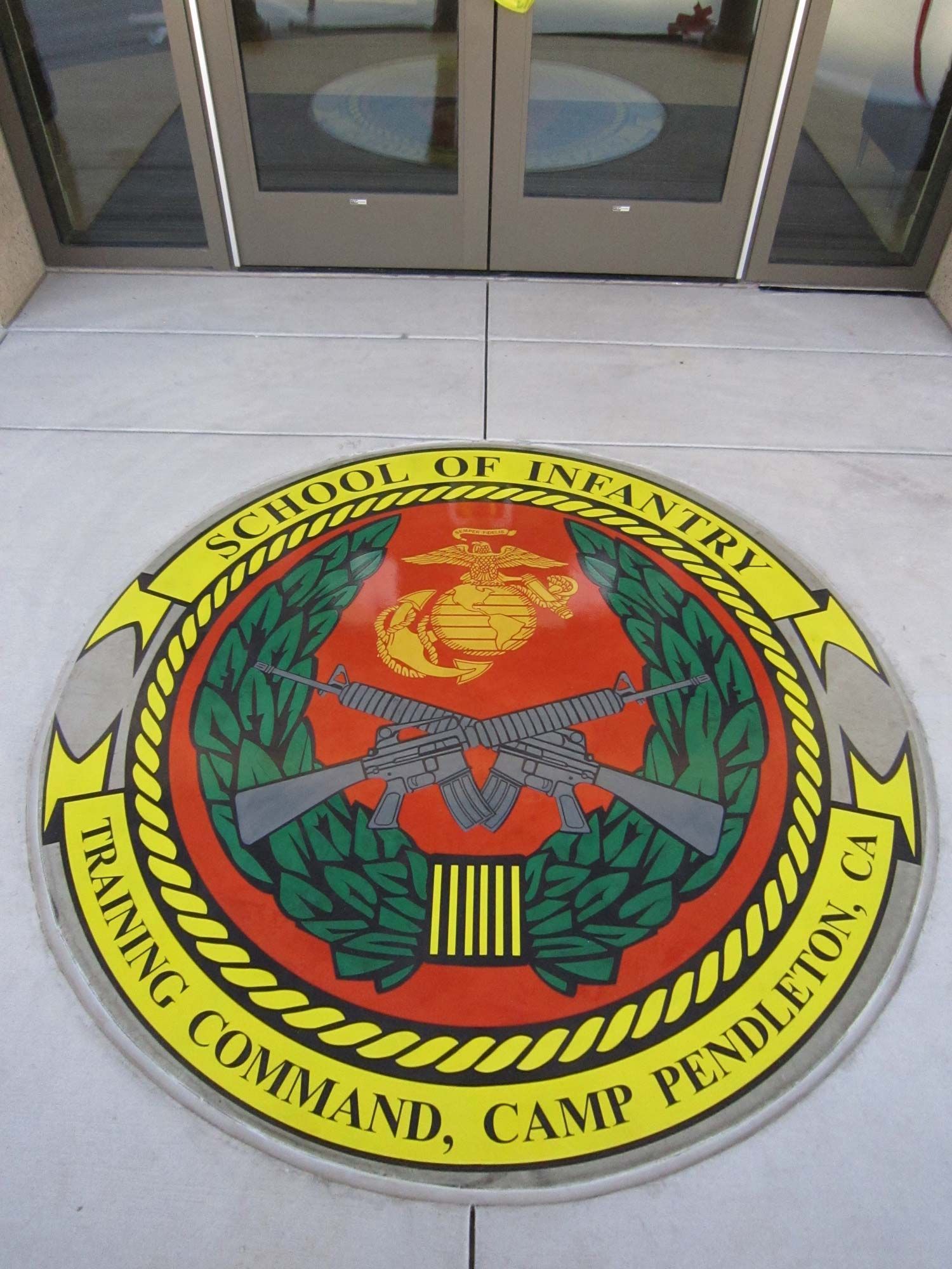 Waypoint Concrete installed a custom-engraved concrete medallion for a school plaza in Caldwell, Idaho.