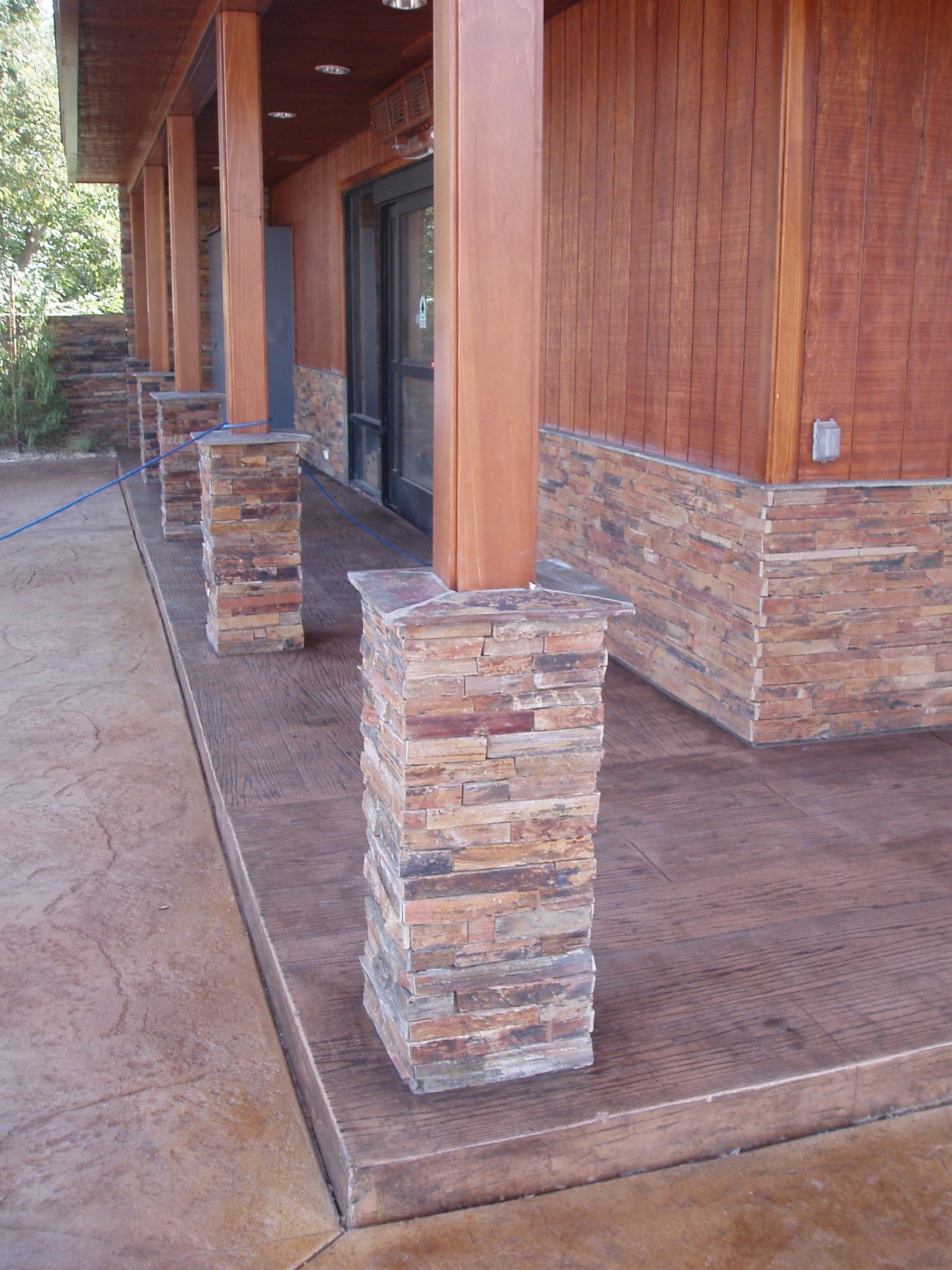Waypoint Concrete installed a concrete base to support a custom stone façade entry feature in Kuna, Idaho.