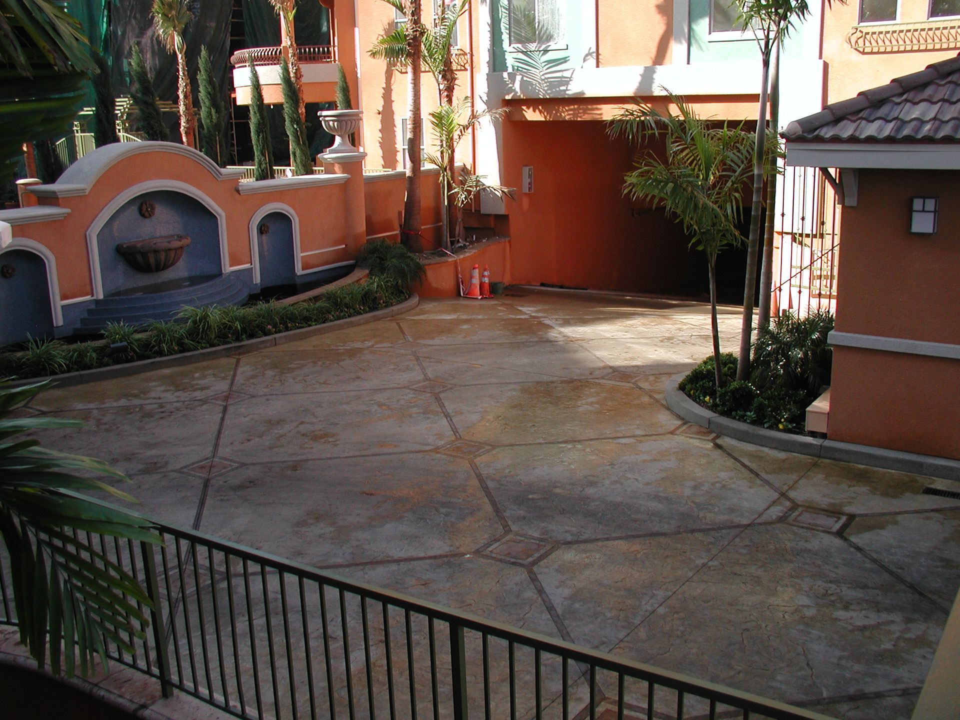 Waypoint Concrete installed a stained and stamped concrete driveway for a villa-style property in Eagle, Idaho.