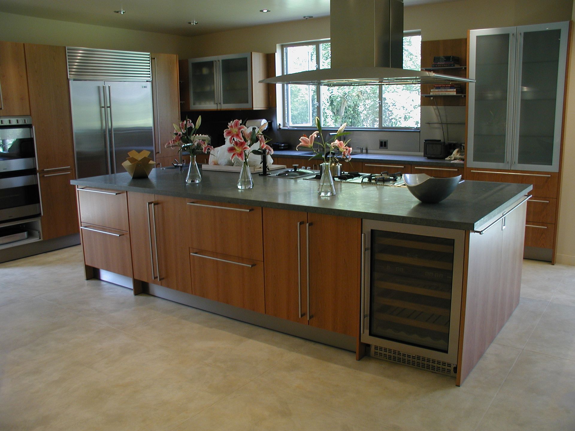 Waypoint Concrete installed a polished decorative concrete floor for a modern kitchen in Hailey, Idaho.