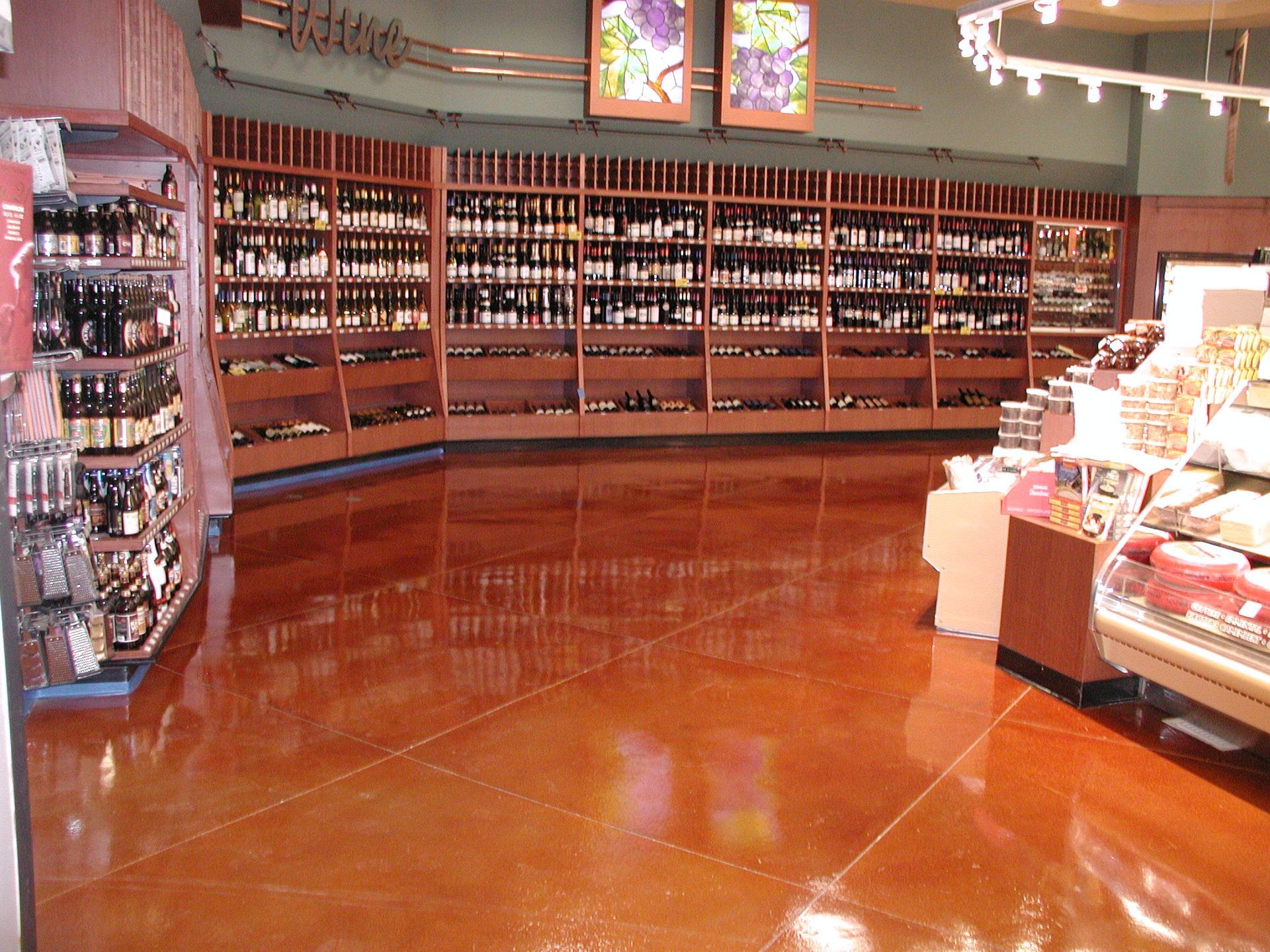Waypoint Concrete finished a high-gloss decorative interior concrete floor for a retail store in Boise, Idaho.