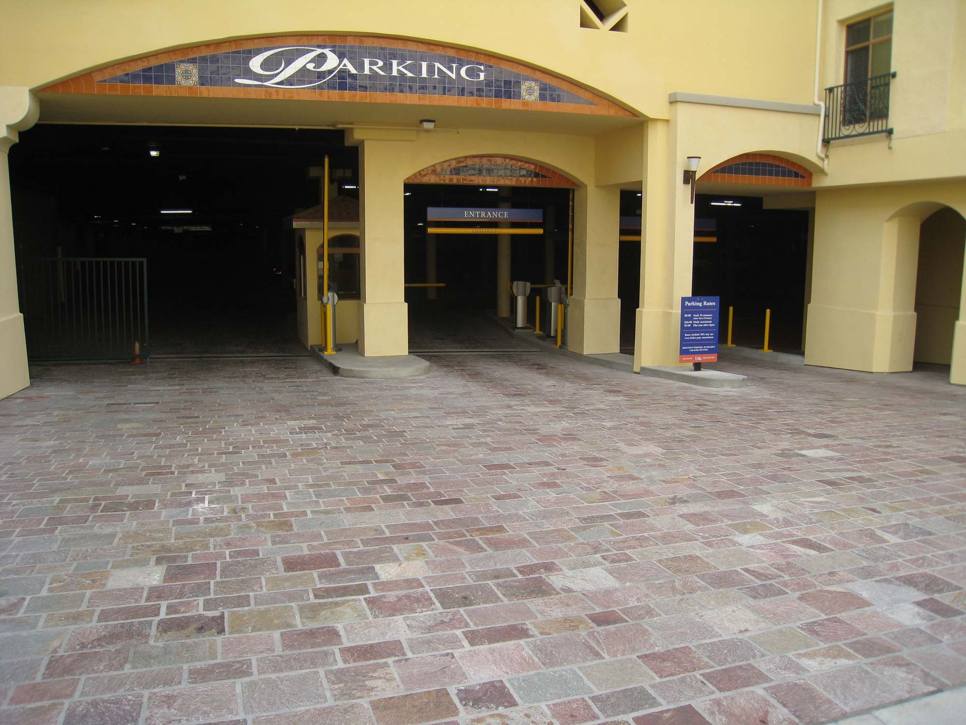 Waypoint Concrete restored a historic cobbled masonry entryway with stamped concrete in Caldwell, Idaho.