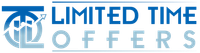 The logo for limited time offers is blue and white.