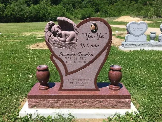 A Heart-shaped Gravestone with a Baby sleeping – Canton, MS – Davidson Marble & Granite