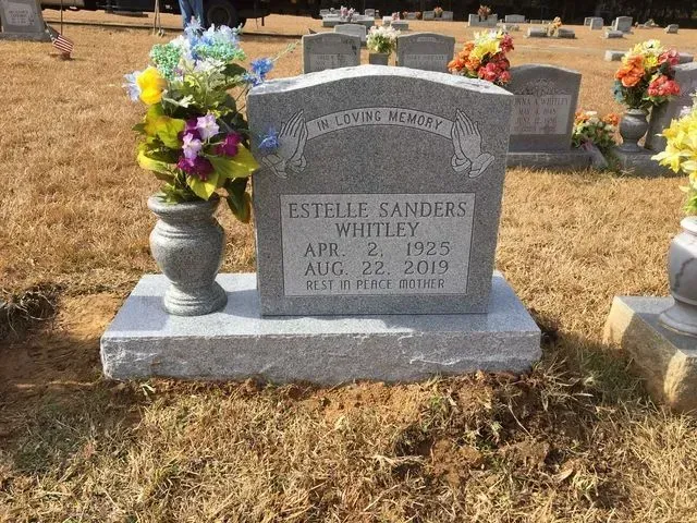 A Gravestone for Estelle Sanders Whitley – Canton, MS – Davidson Marble & Granite