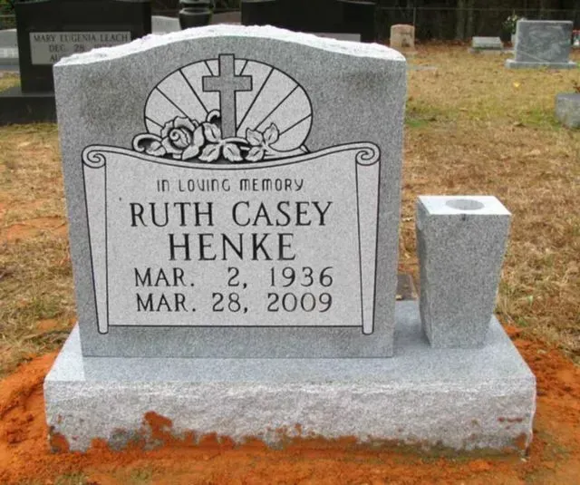 A Gravestone for Ruth Casey Henke – Canton, MS – Davidson Marble & Granite