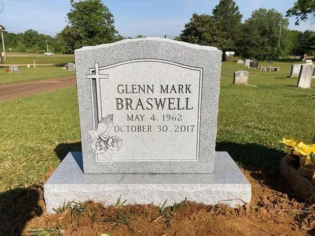 A Gravestone for Glenn Mark Braswell – Canton, MS – Davidson Marble & Granite