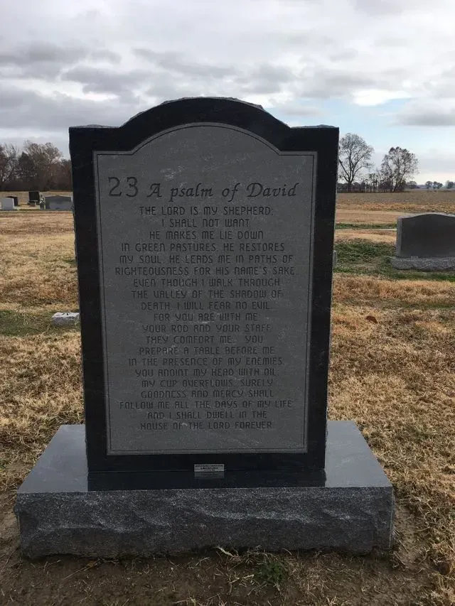 A Gravestone in a Cemetery with a Poem on it – Canton, MS – Davidson Marble & Granite