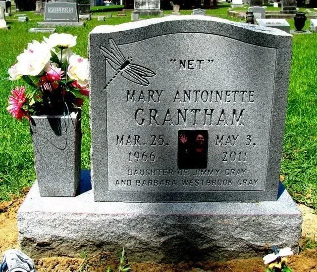 A Gravestone for Mary Antoinette Grantham in a Cemetery – Canton, MS – Davidson Marble & Granite
