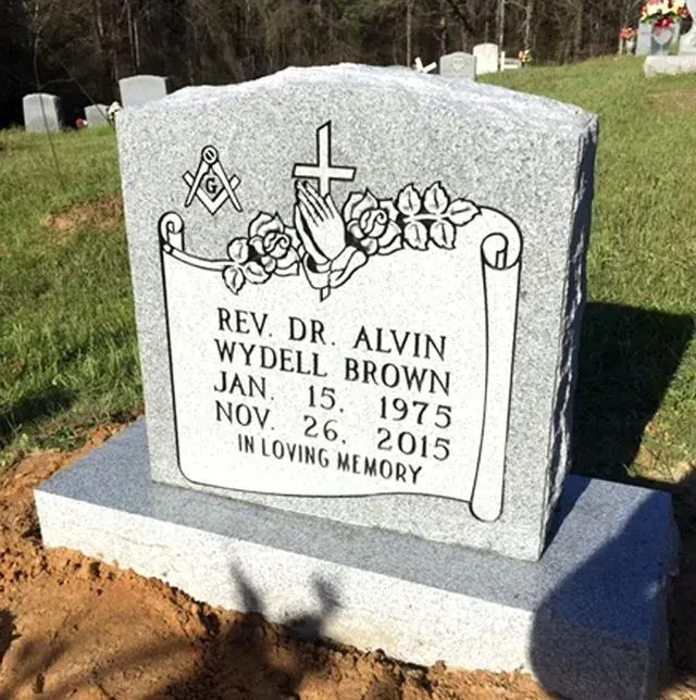 Gravestone for Alvin Wydell Brown – Canton, MS – Davidson Marble & Granite