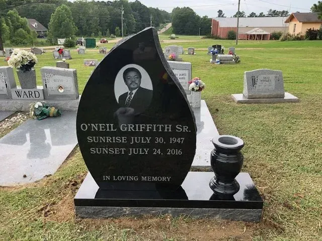 The Grave of o Neil Griffith Sr. is in a Cemetery – Canton, MS – Davidson Marble & Granite