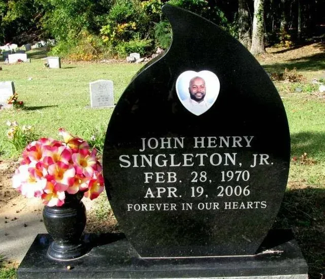 A Gravestone for John Henry Singleton Jr. in a Cemetery – Canton, MS – Davidson Marble & Granite