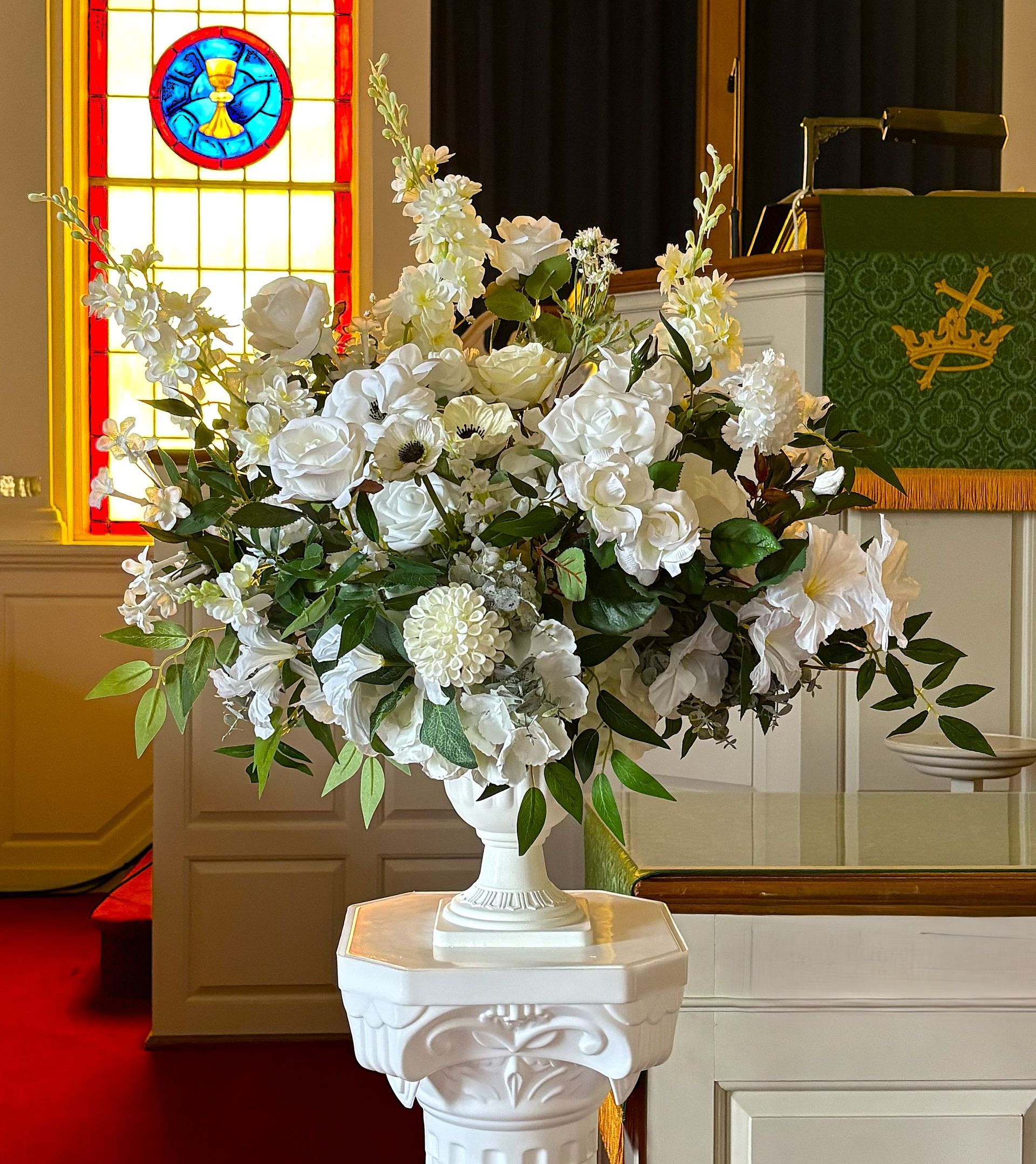 Church Ceremony Arrangement on Pedestal