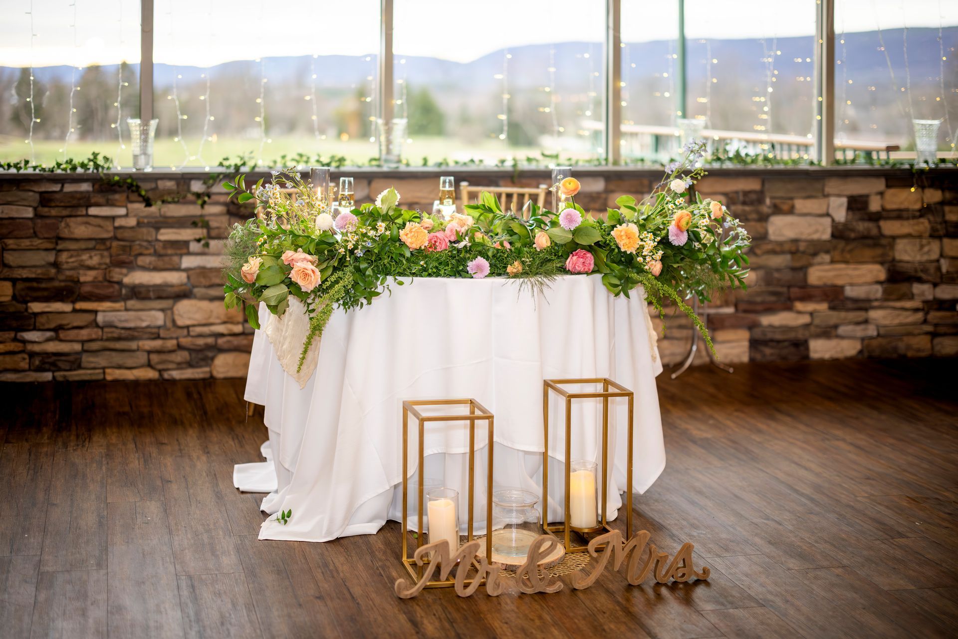 Sweetheart Table Colorful Floral Garland