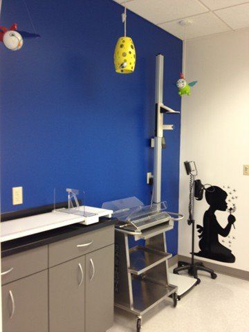 exam area with scales