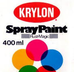 A box of krylon spray paint is sitting on a table.