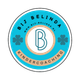 Logo: Blauwe cirkel met de tekst 